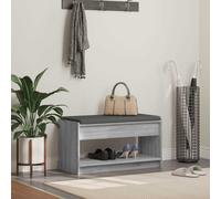 vidaXL Hall Bench with Cushion with Shelf Grey Sonoma 83 x 38 x 45 cm