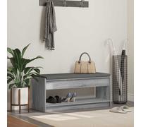 Hall Bench Grey Sonoma Engineered Wood Fabric Cushion 103x38x45 cm Padded Shelf