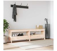 Hall bench natural pine 160x28x45 cm solid pine wood shelf seat rustic untreated