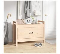 Hall Bench Natural Pine 80x40x60 cm Solid Wood Shoe Storage Seat Rustic Entry