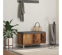 vidaXL Hall Bench Old Wood 80 x 38 x 46 cm Engineered Wood and Fabric