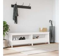 vidaXL Hall Bench Shoe Bench Wooden Storage Bench Seat White Solid Wood Pine