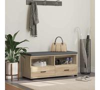 Hall Bench Sonoma Oak 100x38x46cm Engineered Wood Fabric Cushion Drawer 2-Drawer