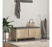 Hall Bench Sonoma Oak 100x38x46cm Engineered Wood Fabric Cushion Storage w/Door