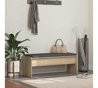 Hall bench Sonoma oak 103x38x40cm Engineered wood Cushion Removable Cover H40cm