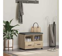 Hall Bench Sonoma Oak 60 x 38 x 46 cm Engineered Wood Fabric Cushion Drawer with