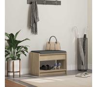 vidaXL Hall Bench with Cushion with Shelf Sonoma Oak 63 x 38 x 45 cm