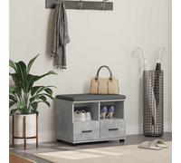 Hall Bench Storage with Cushion Concrete Grey Engineered Wood 60x38x46cm max60kg