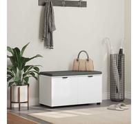 vidaXL Hall Bench White 80 x 38 x 46 cm Engineered Wood and Fabric