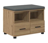 Hall Bench with Cushion with Drawer Engineered Wood and Fabric Indoor vidaXL