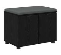 Hall Bench with Cushion with Shelf Engineered Wood and Fabric Backless vidaXL
