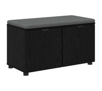 Hall Bench with Cushion with Shelf Engineered Wood and Fabric Backless vidaXL