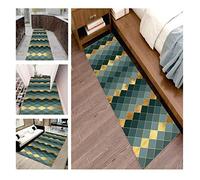 Hall Carpet, Geometry Pattern with Border Cleavable Rubber Backing Non-Slip Durable for Hallway Entry Way Floor,/a/60X100Cm