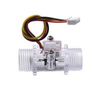 Hall Effect Flow Meter G1/2 Tube Water Flow Switch 3.5-24V DC for Irrigation Systems(Transparent)