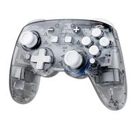 Hall Effect Switch Pro Controller, Switch Controller Wireless Compatible with Switch 2/Lite/OLED, RGB Switch OLED Controller, Bluetooth Gamepad with 7 LED Colors/Wake Up/Dual Shock/Turbo - Clear Gray