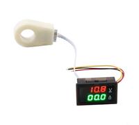 Hall Effect Voltmeter Ammeter Dual Digital Display DC 0-300V 50A-400A Waterproof Power Monitor with Current Sensor for Solar System RV(400A)