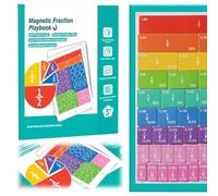 hall Fraction Book, 102Pcs Tiles hall Fraction Demonstration Book with Squares and Circles, Fractions Resources for Children, Math Manipulatives Learning Toys for Kids