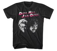 Hall Oates Faces Men's T Shirt Daryl John Pop Music Merch Private Eyes Black