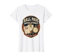 Hall Pass Control Authority Value Graphic T-Shirt, Women, White, S