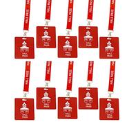 Hall Pass Lanyards with Large Card Passes, Unbreakable School Classroom Passes Set for Teacher Parents (10 X Hall Pass) (Red 10* Hall Pass)