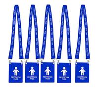 Hall Pass Lanyards with Large Card Passes, Unbreakable School Classroom Passes Set for Teacher Parents (Blue)