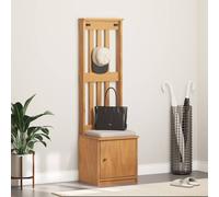 Hall Tree Acacia Finish Solid Pine & Engineered Wood 45x40x159.5cm Rustic Bench+