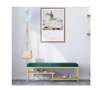 Hall Tree Coat Rack with Bench and Shoe Storage, Industrial Metal Coat Tree with Shelf and 5 Hanging Hook