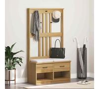 Hall Tree Acacia Finish 45x40x159.5 cm Solid Pinewood & Engineered Wood Benches