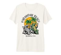 Hallandale Beach Florida USA Funny Manatee Alligator Design Premium T-Shirt