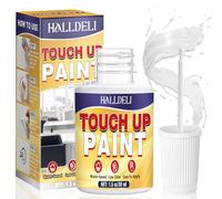 Halldeli White Enamel Touch Up Paint, 30ml Bath Enamel Paint, White Gloss Paints for Scratches, Cracks and Spots on Walls, Tile, Sinks, Tub, Countertop and Toilets, Quick Dry Enamle Paints with Brush