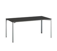 +Halle Grid Table 80x160 Black/ Blue Zinc