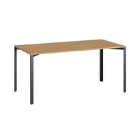 +Halle Grid Table 80x160 Oak/ Black