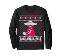 Hallelujah, funny alien ugly sweater, ufo tacky sweater Long Sleeve T-Shirt