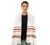 HalleluYAH Messianic Red Tallit Prayer Shawl 72"x 22" with Bag For Men & Women | Designed in Israel, Ruby, 72"x22"