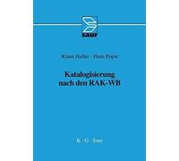 Haller - Katalogisierung nach den RAK-WB - New paperback or softback - - X555z
