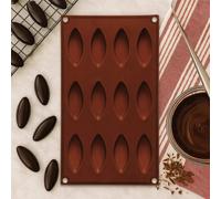 Hallie 12 Elongated Oval Shape Silicone Chocolate Mould
