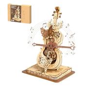 Hallisun 3D Puzzles for Adults, 1:5 Scale Cello Model Kit with Base, Wooden Music Box Construction Kit, Violin Model Building Kit Home Desk Decor Gift for Men & Women, DIY Hobby for Adults, 128 PCS
