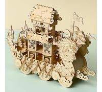 Hallisun 3D Wooden Puzzle for Adults, 3D Puzzle Dragon Ship Mechanical Model Kit Building, Traditional Chinese Dragon Boat Series Construction Craft Set, DIY Hobbies Collections Decors Gifts 121 PCS