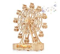 Hallisun 3D Wooden Puzzle for Adults, Ferris Wheel Model City Building Kit, DIY Handicraft Wood Craft Kit, Creative Model Hobbies, Birthday Gift for Family & Friends, Home Decor, 120PCS