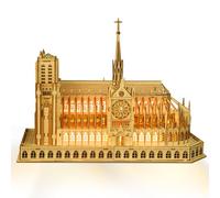 Hallisun 3D Wooden Puzzle for Adults, France Notre Dame de Paris Wood Architecture Model, DIY Mechanical Building Kit Craft Hobbies Toy, Birthday Festival Gift for Women Men, Home Decor, 266 PCS