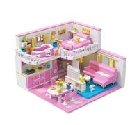 Hallisun Apartment Building Block Set, Friends House Mini Block Model Kit, Cartoon House Modular Cottage Block, Play House Educational Bricks Toys, Gift for Kids Children Teens Age 8+ (1096 Pcs)