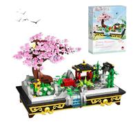 Hallisun Cherry Blossom Bonsai Building Block Set, DIY Sakura Tree House Mini Building Block, Creative Cherry Tree Model Kit, Cherry Blossom Botanical Collection Gift for Adults Kids 8+, 1008 PCS