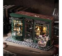 Hallisun DIY Book Nook Kit Expanable Miniature Dollhouse Kit, Retro European Magic House Bookshelf Insert Model Kit, Bookend Building Set Hobbies 3D Wooden Puzzle for Adults Birthday Gift Women Men