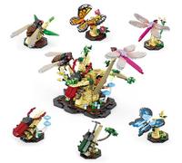 Hallisun Insect Building Block Set - 6 Different Display Model Kits, Butterfly, Dragonfly, Beetle, Cicada, Gift for 8+ Kids, Teens, Insect Lovers (1029 Pcs)