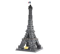 Hallisun Paris Eiffel Tower Building Blocks Set, World Famous History Architectural Model Educational Toy, Paris Famous Landmark Collection Set for Kids and Adult, as Gift & Office Home Décor, 976 PCS
