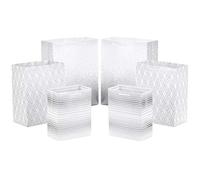 Hallmark 0005EGB7032 Small Gift Box with Paper Fill, Silver Bundle