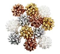 Hallmark 0005RSB1227 Christmas Gift Assortment Bows Gold, Silver, Bronze, White, Paper, Metallic, 12 Count