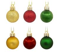 Hallmark 1.18" Miniature Christmas Ornaments, Mini Red Green Gold Christmas Balls, Set of 30