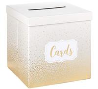 Hallmark 10" Elegant Card Receiving Box (Pearl and Gold Dots) for Weddings, Graduations, Retirements, Birthdays, Open Houses, Anniversaries