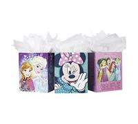 Hallmark 13" Large Disney Gift Bag Bundle (Pack of 3: Minnie Mouse, Princesses and Frozen) for Birthdays, Kids Parties or Any Occasion